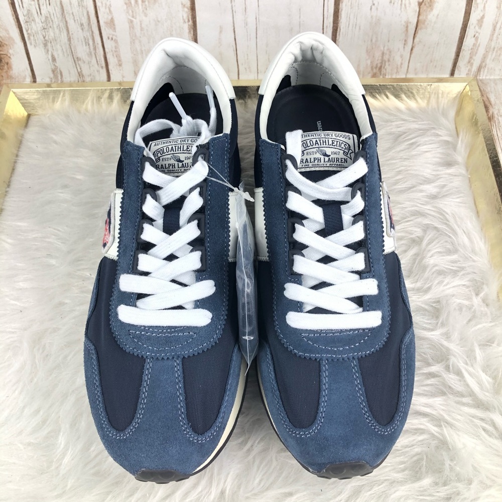 NEW Polo Ralph Lauren Train 90 Navy Sneakers - Picture 7 of 12